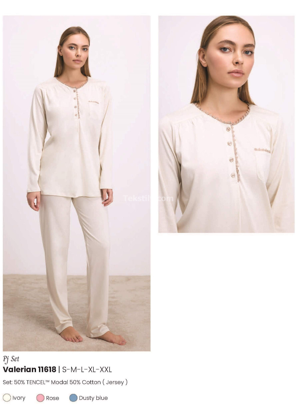 Женский домашний комплект с брюками (S-M-L-XL-2XL) ANIL 2025/26