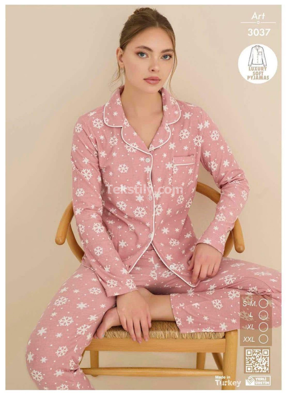Женская Теплая Пижама Велсофт CAGRI (S/M+L+XL+2XL)