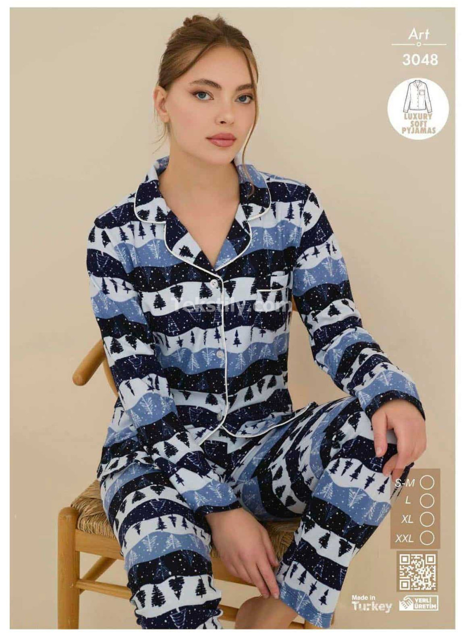 Женская Теплая Пижама Велсофт CAGRI (S/M+L+XL+2XL)