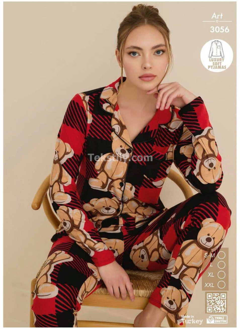 Женская Теплая Пижама Велсофт CAGRI (S/M+L+XL+2XL)