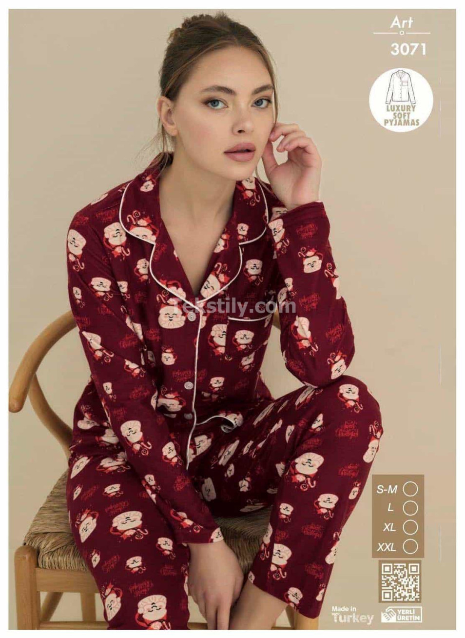 Женская Теплая Пижама Велсофт CAGRI (S/M+L+XL+2XL)