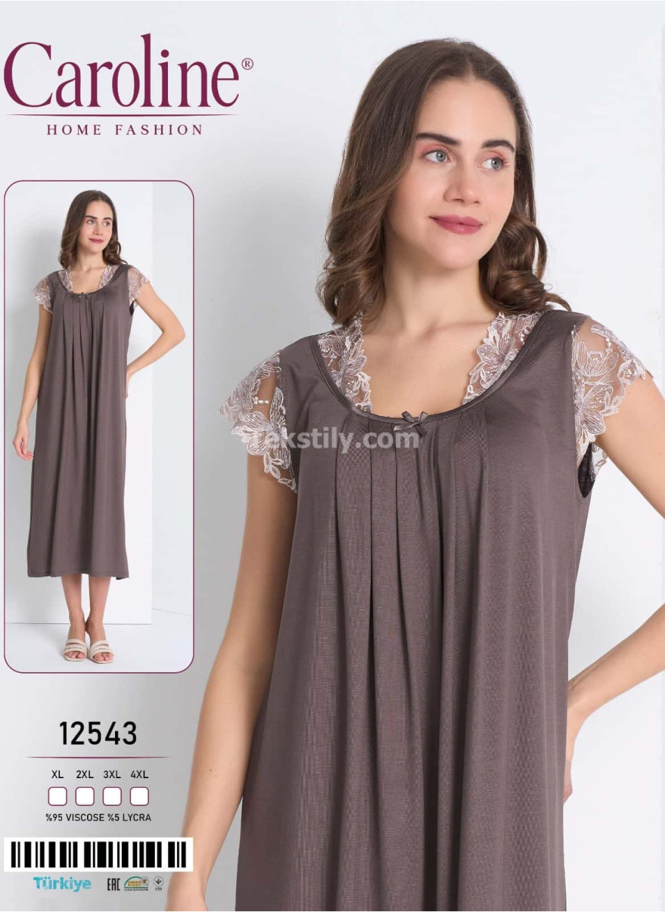 Женская Ночная Сорочка Caroline (XL+2XL+3XL+4XL)
