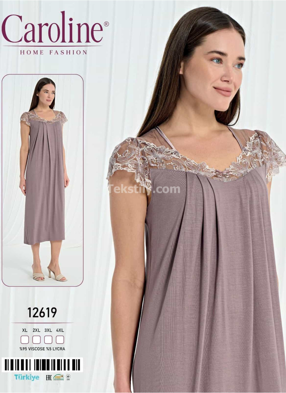 Женская Ночная Сорочка Caroline (XL+2XL+3XL+4XL)