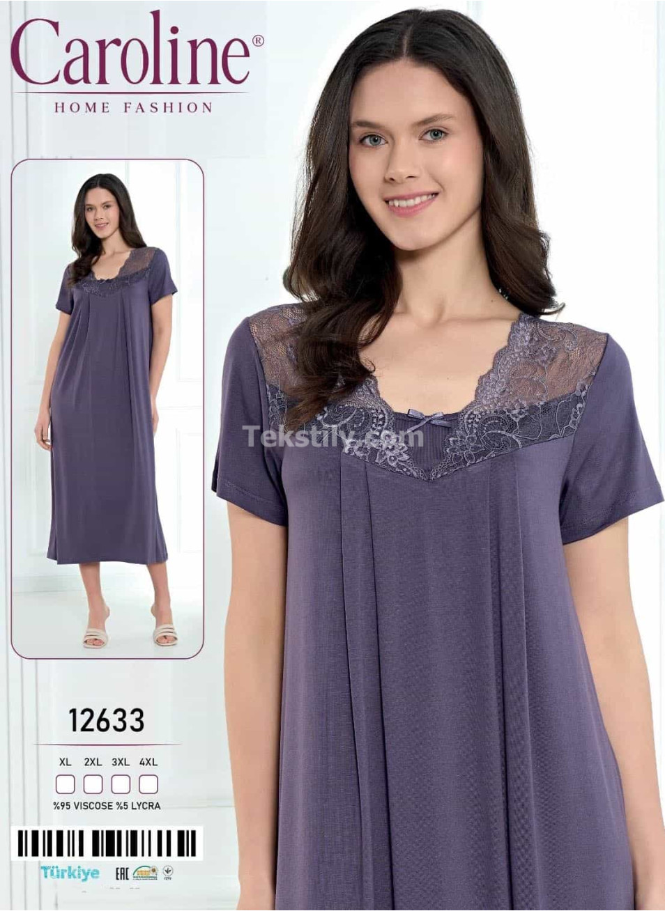 Женская Ночная Сорочка Caroline (XL+2XL+3XL+4XL)