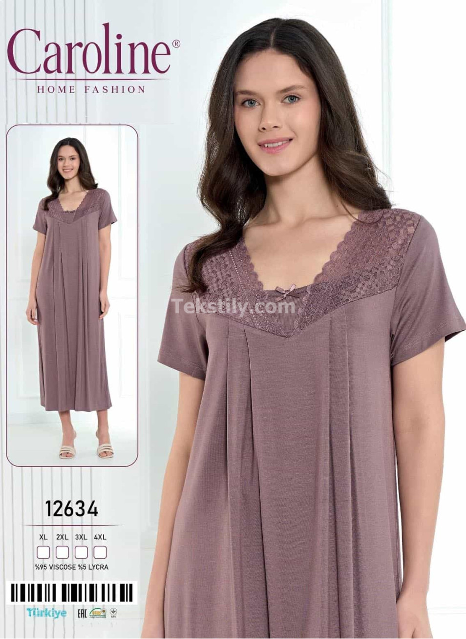 Женская Ночная Сорочка Caroline (XL+2XL+3XL+4XL)
