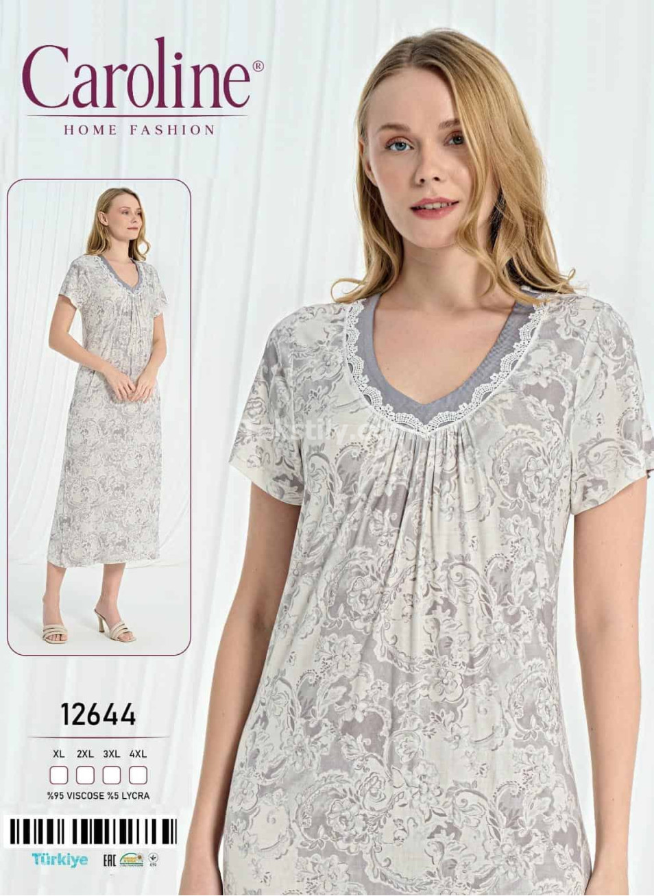 Женская Ночная Сорочка Caroline (XL+2XL+3XL+4XL)