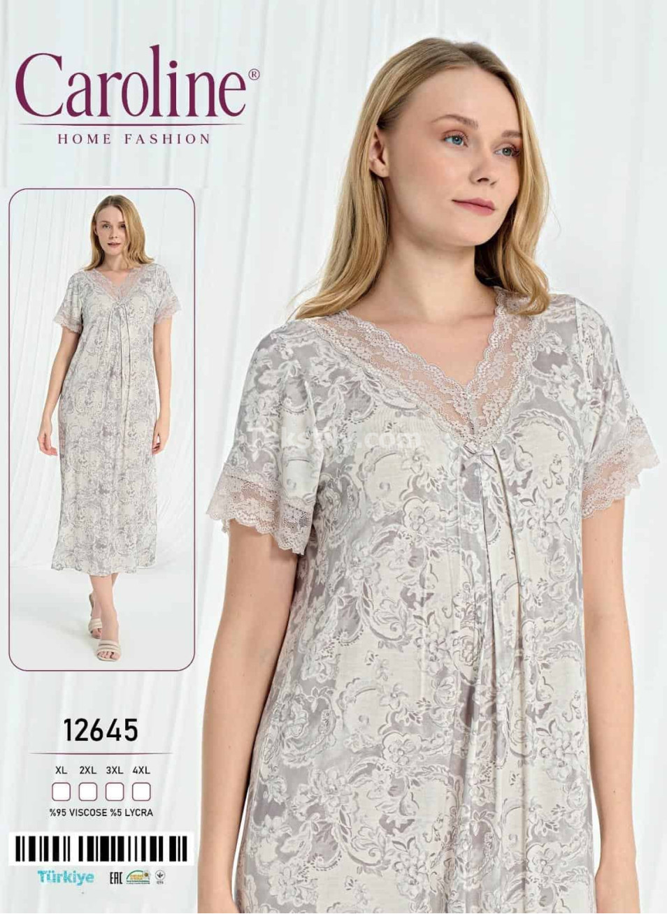 Женская Ночная Сорочка Caroline (XL+2XL+3XL+4XL)