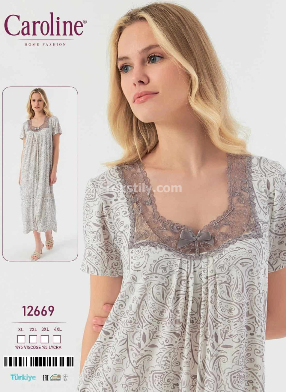 Женская Ночная Сорочка Caroline (XL+2XL+3XL+4XL)