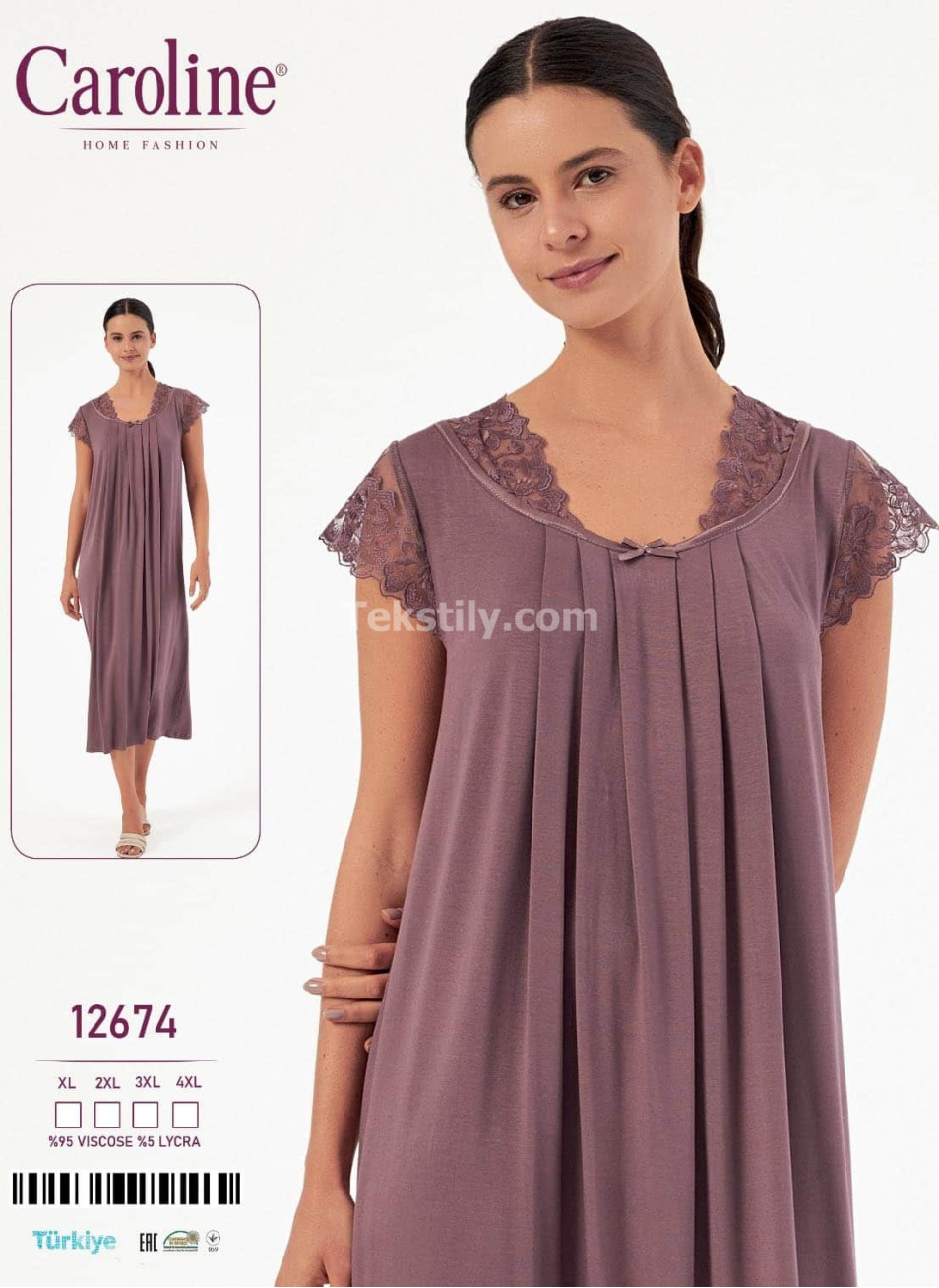Женская Ночная Сорочка Caroline (XL+2XL+3XL+4XL)