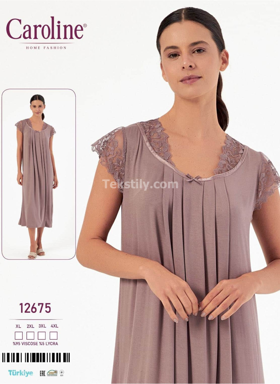 Женская Ночная Сорочка Caroline (XL+2XL+3XL+4XL)