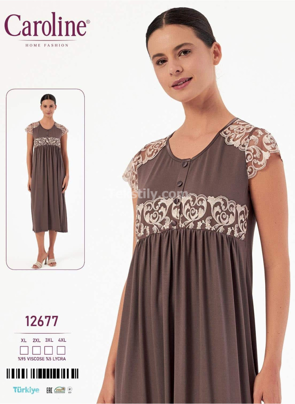 Женская Ночная Сорочка Caroline (XL+2XL+3XL+4XL)
