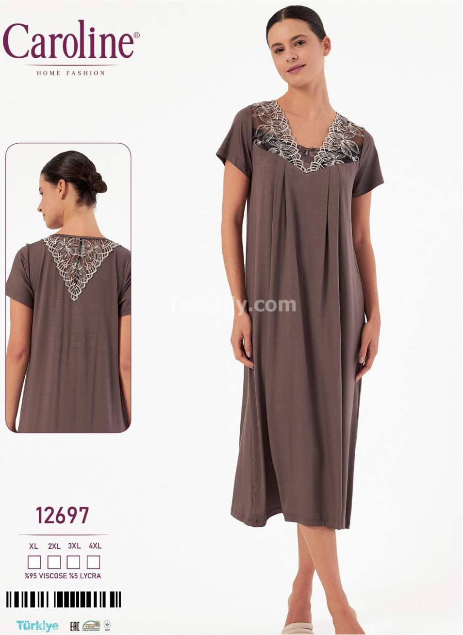 Женская Ночная Сорочка Caroline (XL+2XL+3XL+4XL)