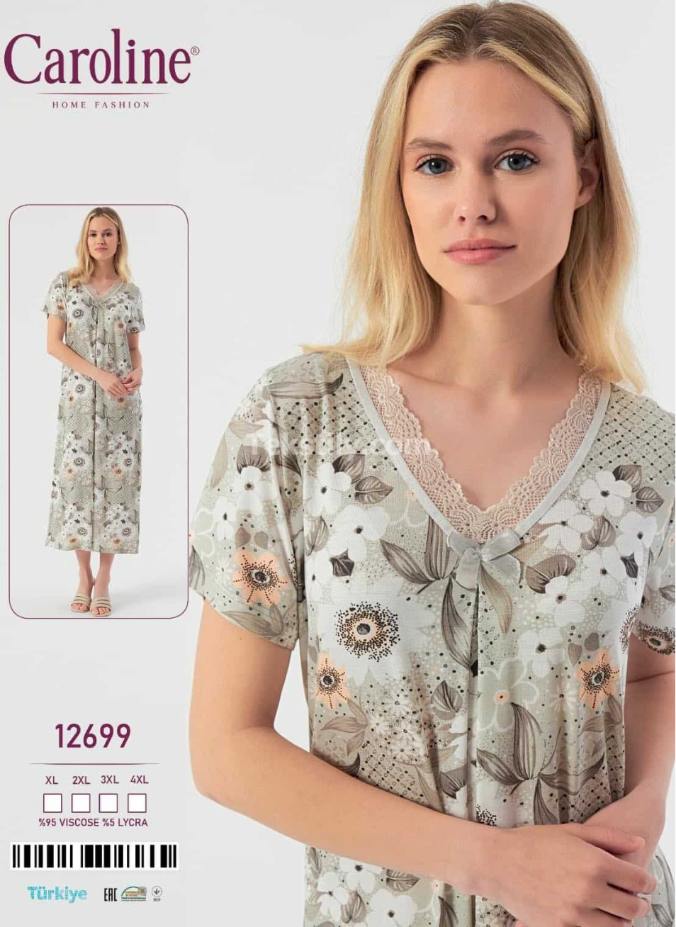 Женская Ночная Сорочка Caroline (XL+2XL+3XL+4XL)