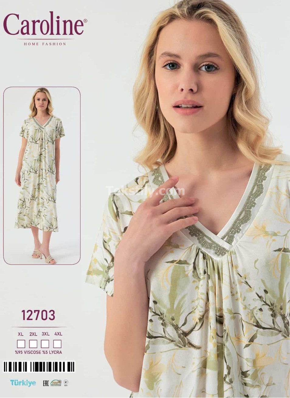 Женская Ночная Сорочка Caroline (XL+2XL+3XL+4XL)