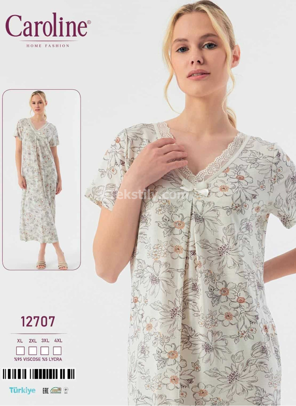 Женская Ночная Сорочка Caroline (XL+2XL+3XL+4XL)