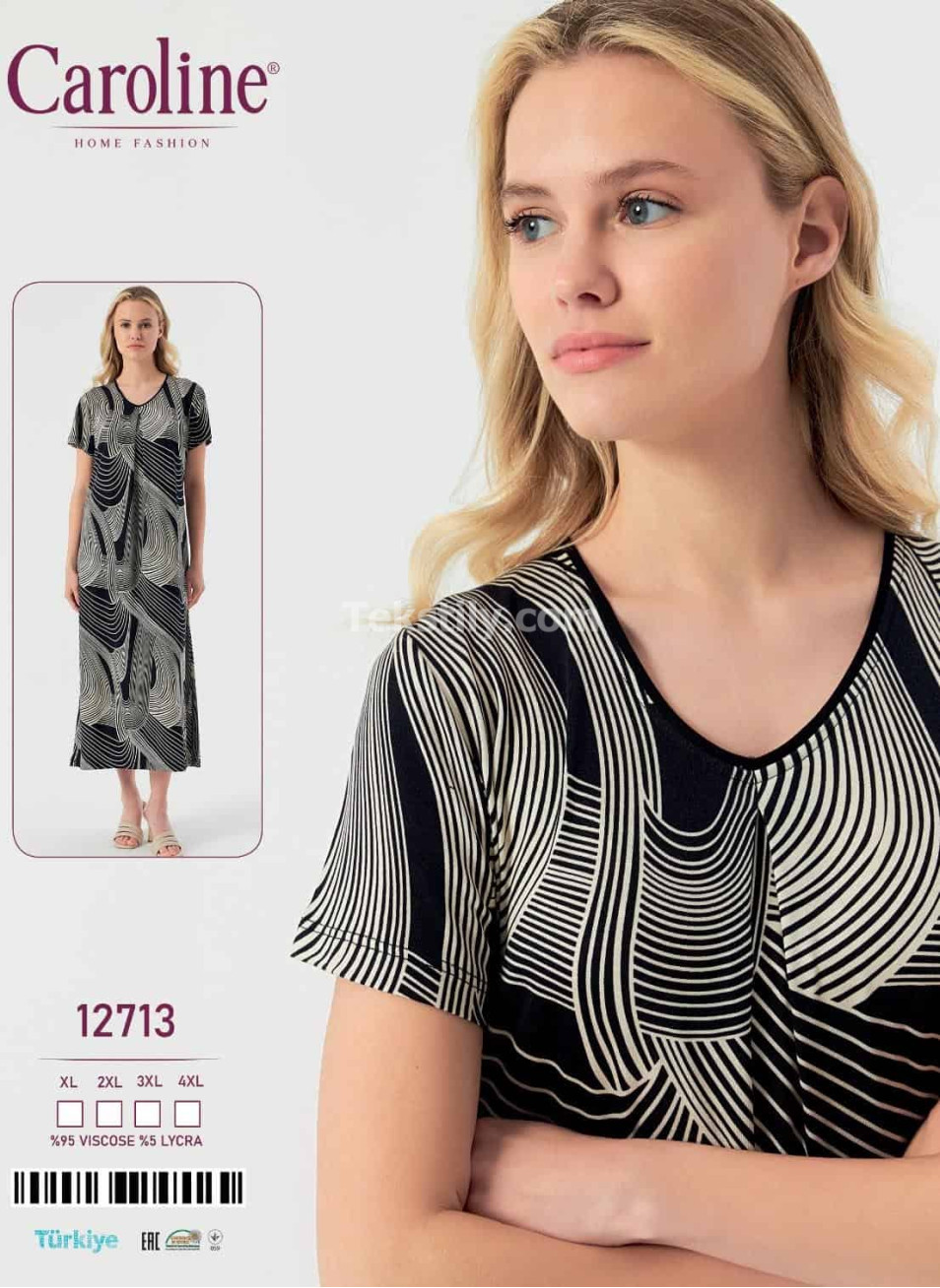Женская Ночная Сорочка Caroline (XL+2XL+3XL+4XL)