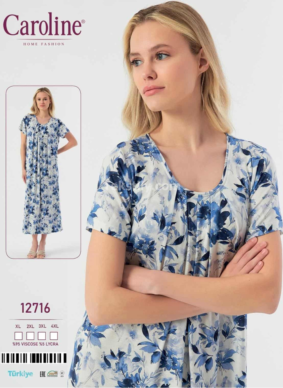 Женская Ночная Сорочка Caroline (XL+2XL+3XL+4XL)