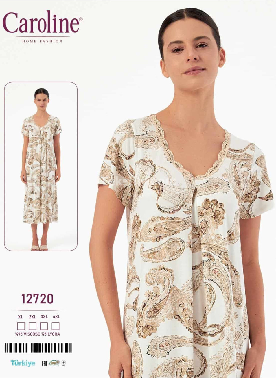 Женская Ночная Сорочка Caroline (XL+2XL+3XL+4XL)