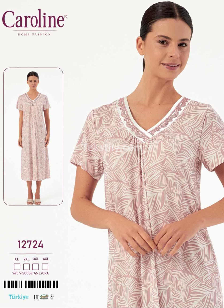 Женская Ночная Сорочка Caroline (XL+2XL+3XL+4XL)