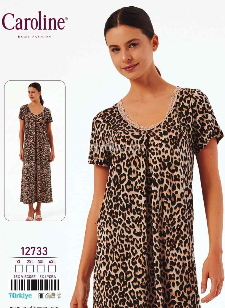 Женская Ночная Сорочка Caroline (XL+2XL+3XL+4XL)