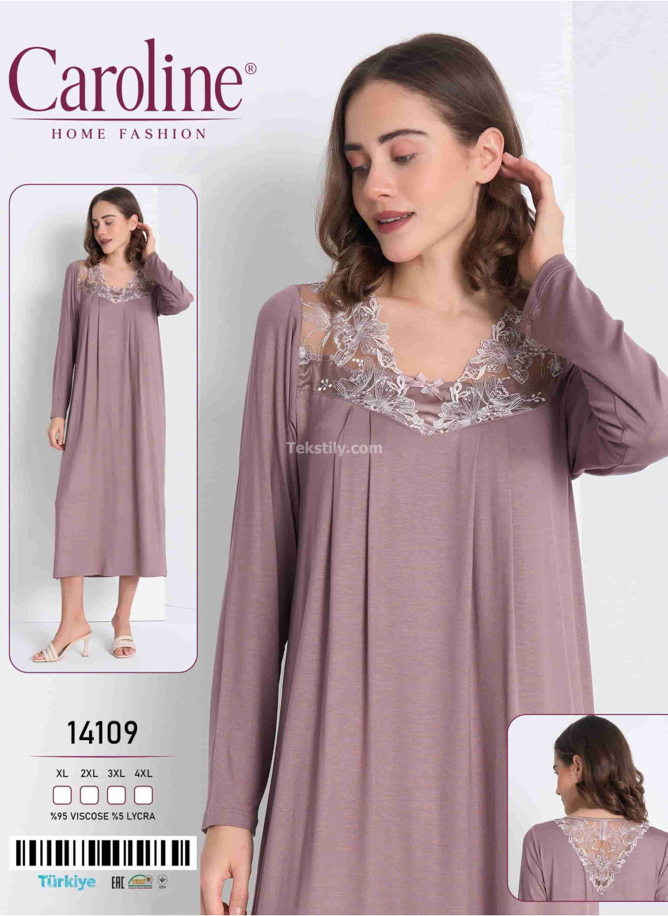 Женская Ночная Сорочка Caroline (XL+2XL+3XL+4XL)