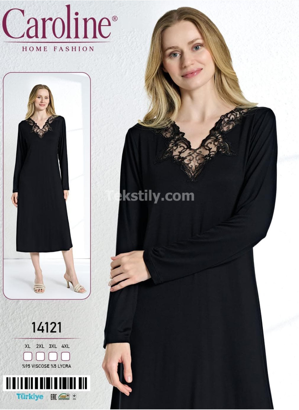 Женская Ночная Сорочка Caroline (XL+2XL+3XL+4XL)