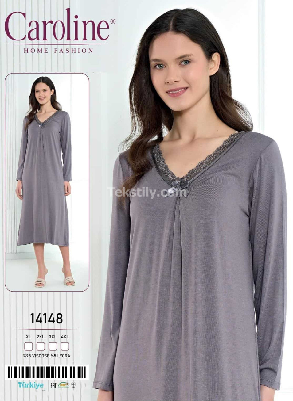 Женская Ночная Сорочка Caroline (XL+2XL+3XL+4XL)