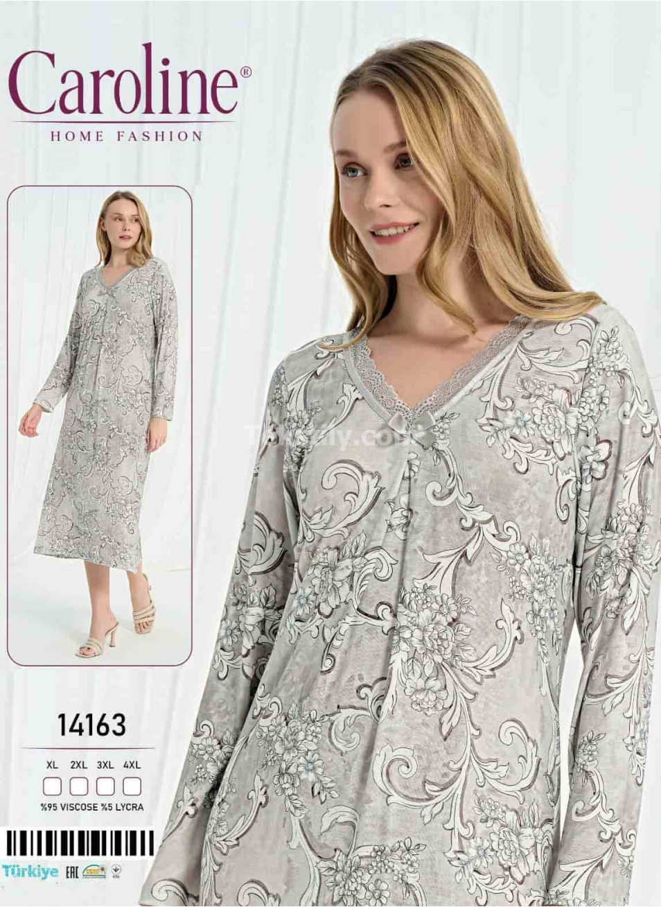 Женская Ночная Сорочка Caroline (XL+2XL+3XL+4XL)