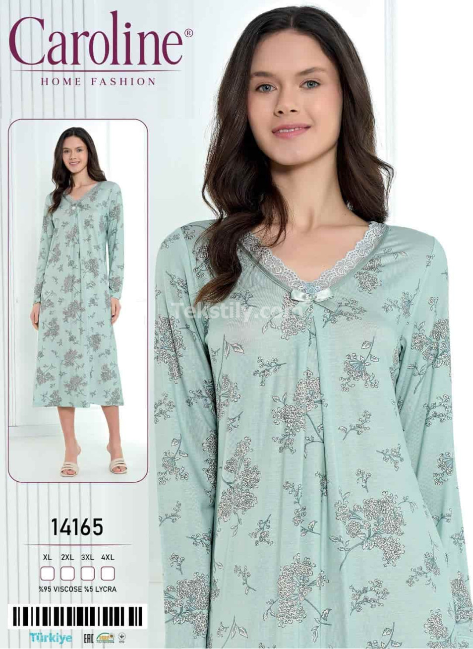 Женская Ночная Сорочка Caroline (XL+2XL+3XL+4XL)