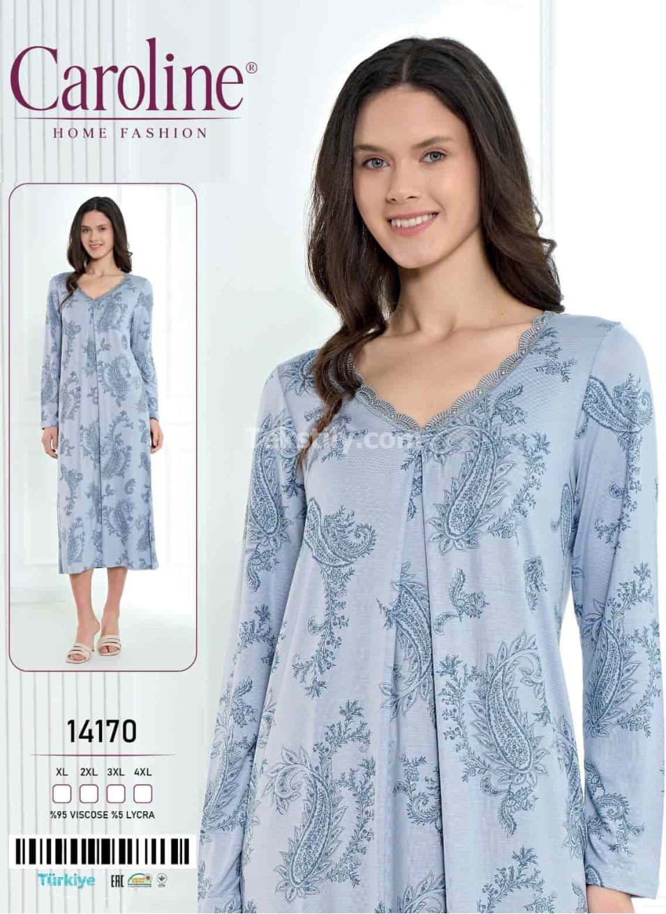 Женская Ночная Сорочка Caroline (XL+2XL+3XL+4XL)