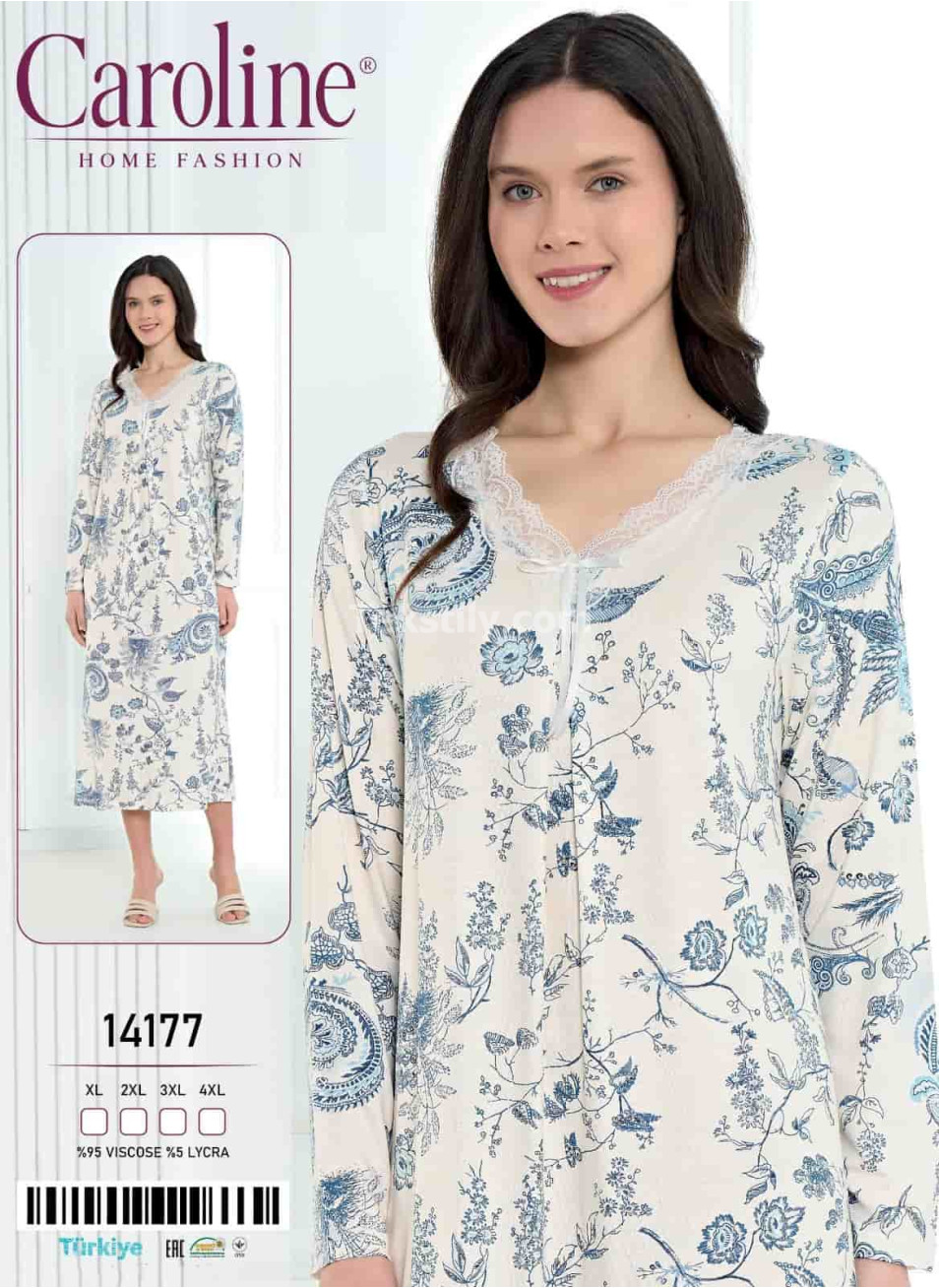 Женская Ночная Сорочка Caroline (XL+2XL+3XL+4XL)