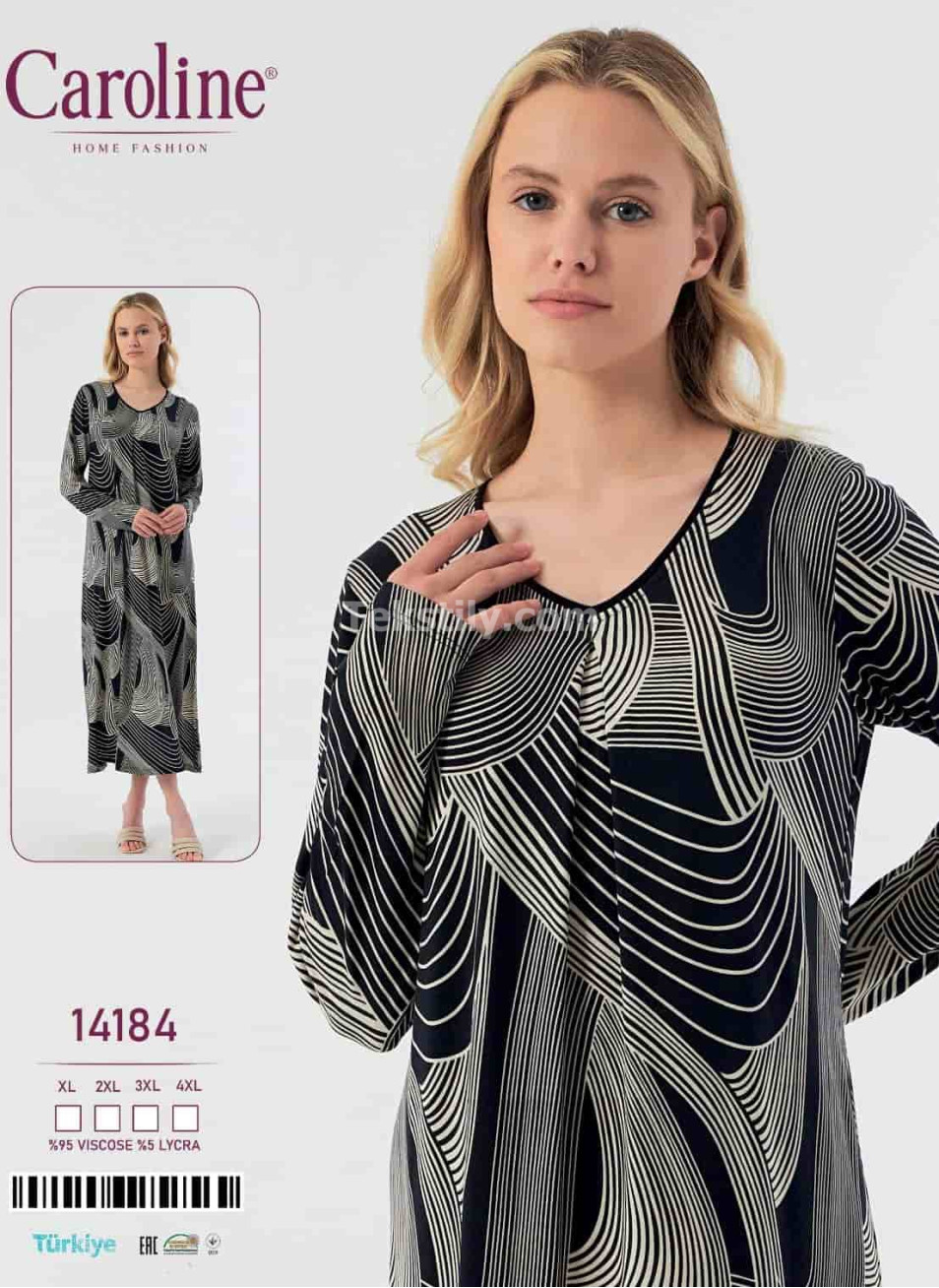 Женская Ночная Сорочка Caroline (XL+2XL+3XL+4XL)