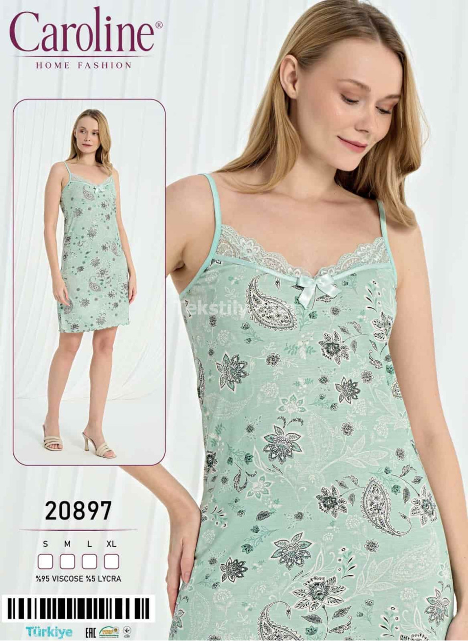 Женская Ночная Сорочка Caroline (S+M+L+XL)