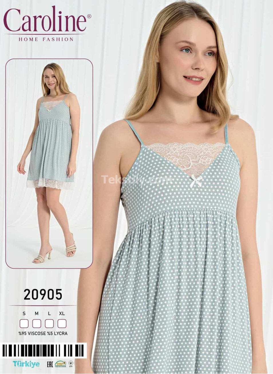 Женская Ночная Сорочка Caroline (S+M+L+XL)
