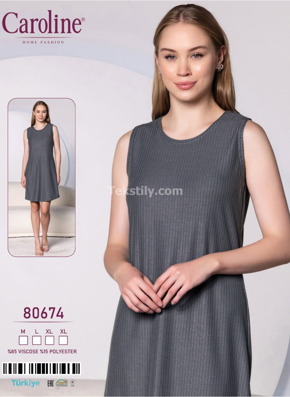 Ночная Женская Сорочка Caroline (M+L+XL+XL) 