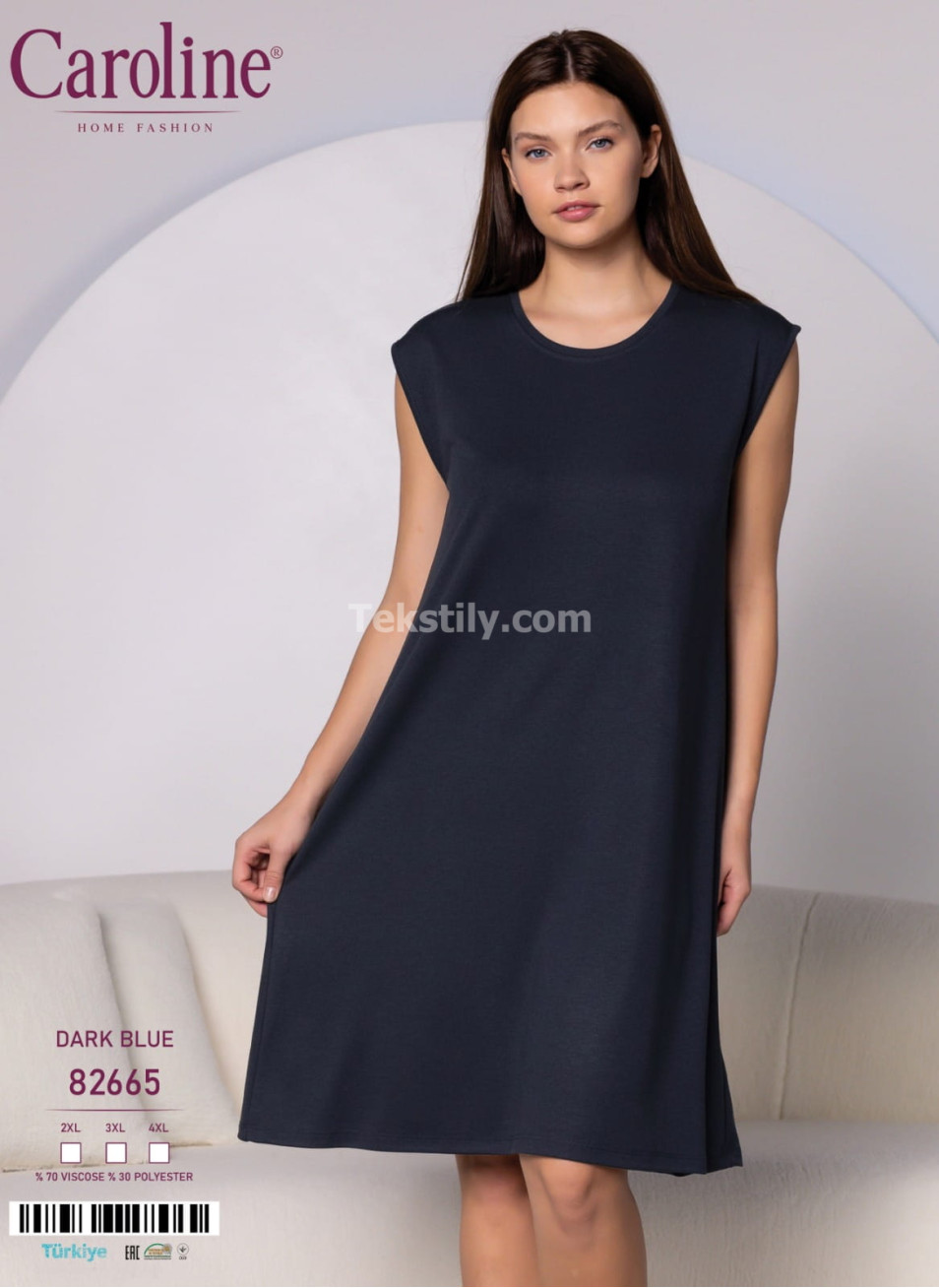 Женская Ночная Сорочка Caroline (2XL+3XL+4XL)