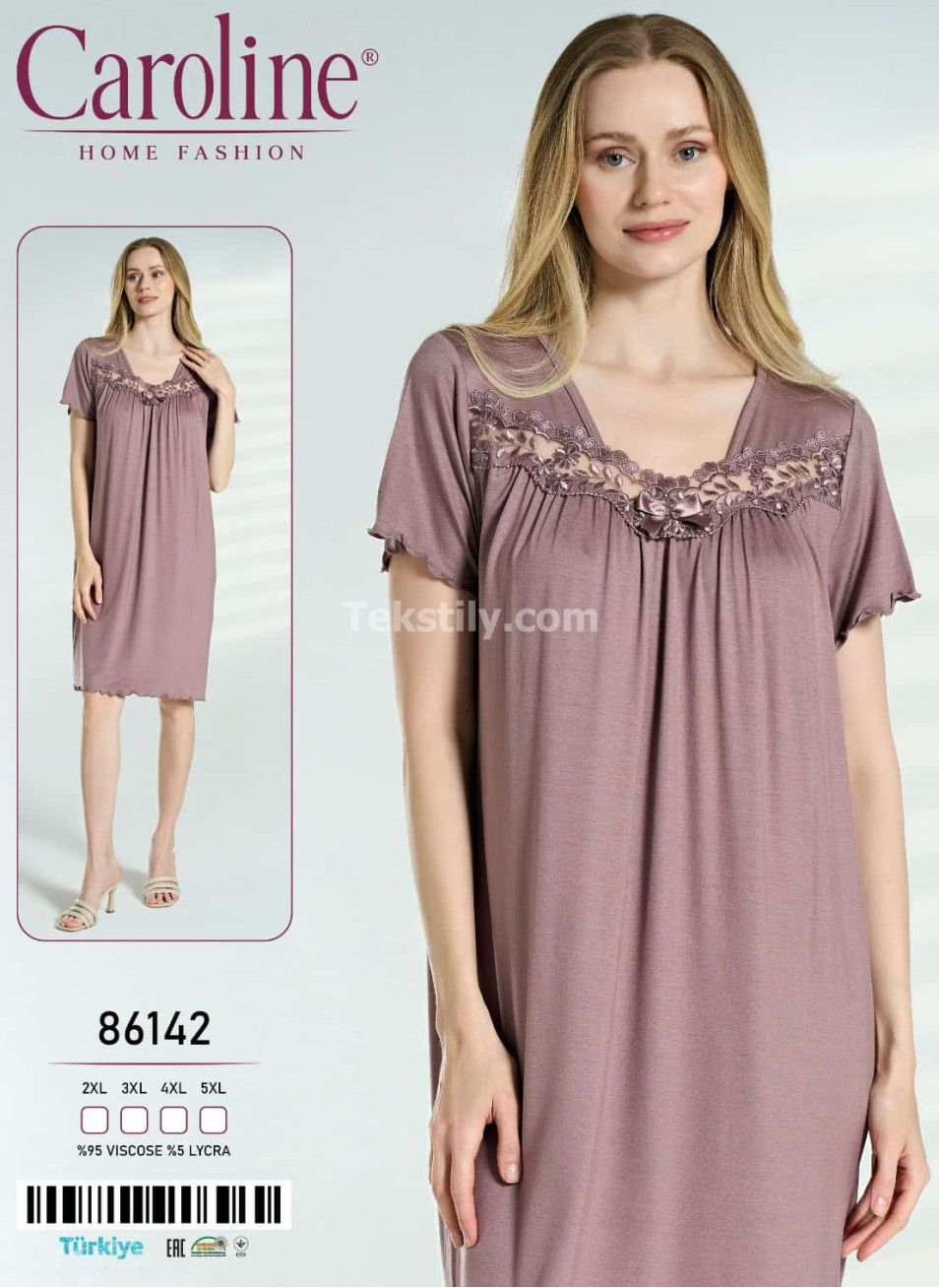 Женская Ночная Сорочка Caroline (2XL+3XL+4XL+5XL)