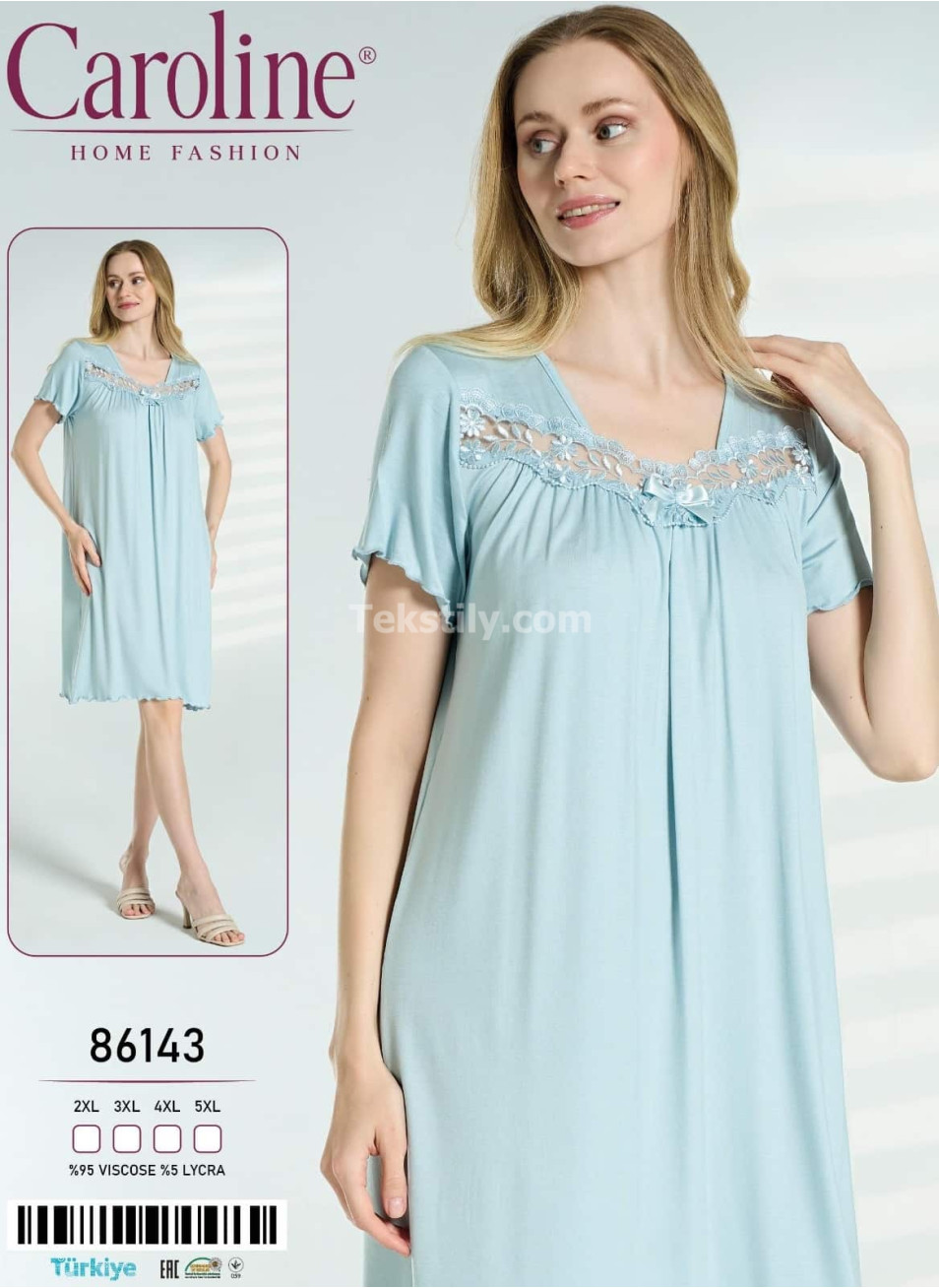 Женская Ночная Сорочка Caroline (2XL+3XL+4XL+5XL)