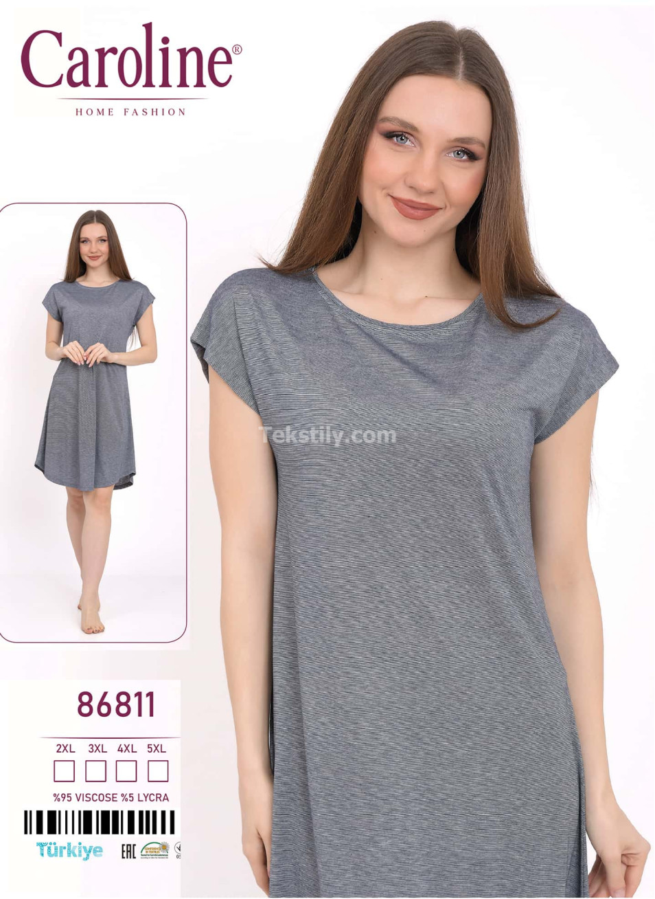 Женское домашнее платье Caroline (2XL+3XL+4XL+5XL)