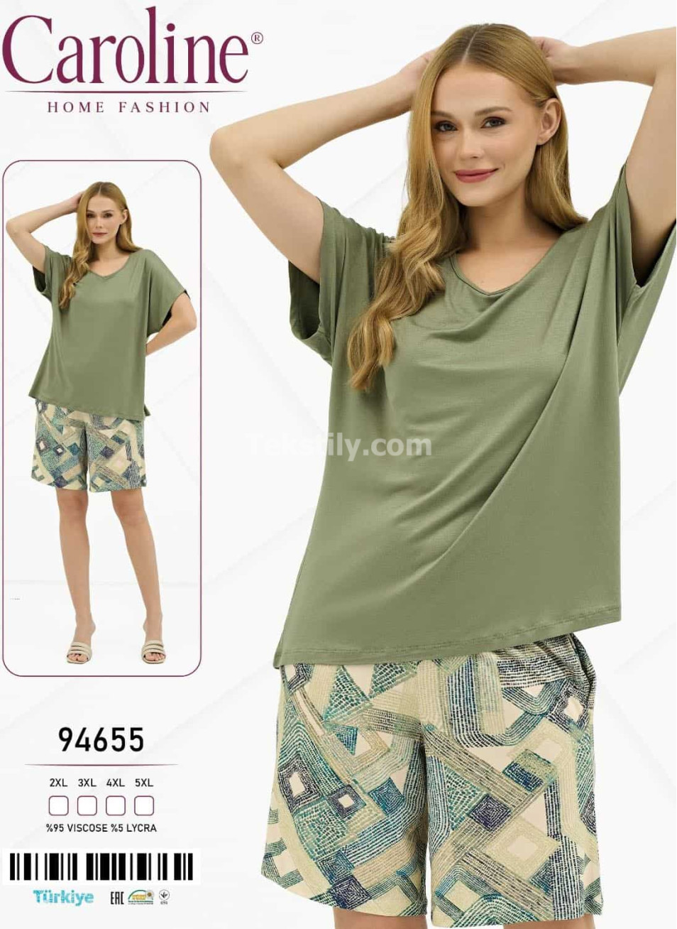Женский Комплект с Шортами Caroline (2XL+3XL+4XL+5XL)