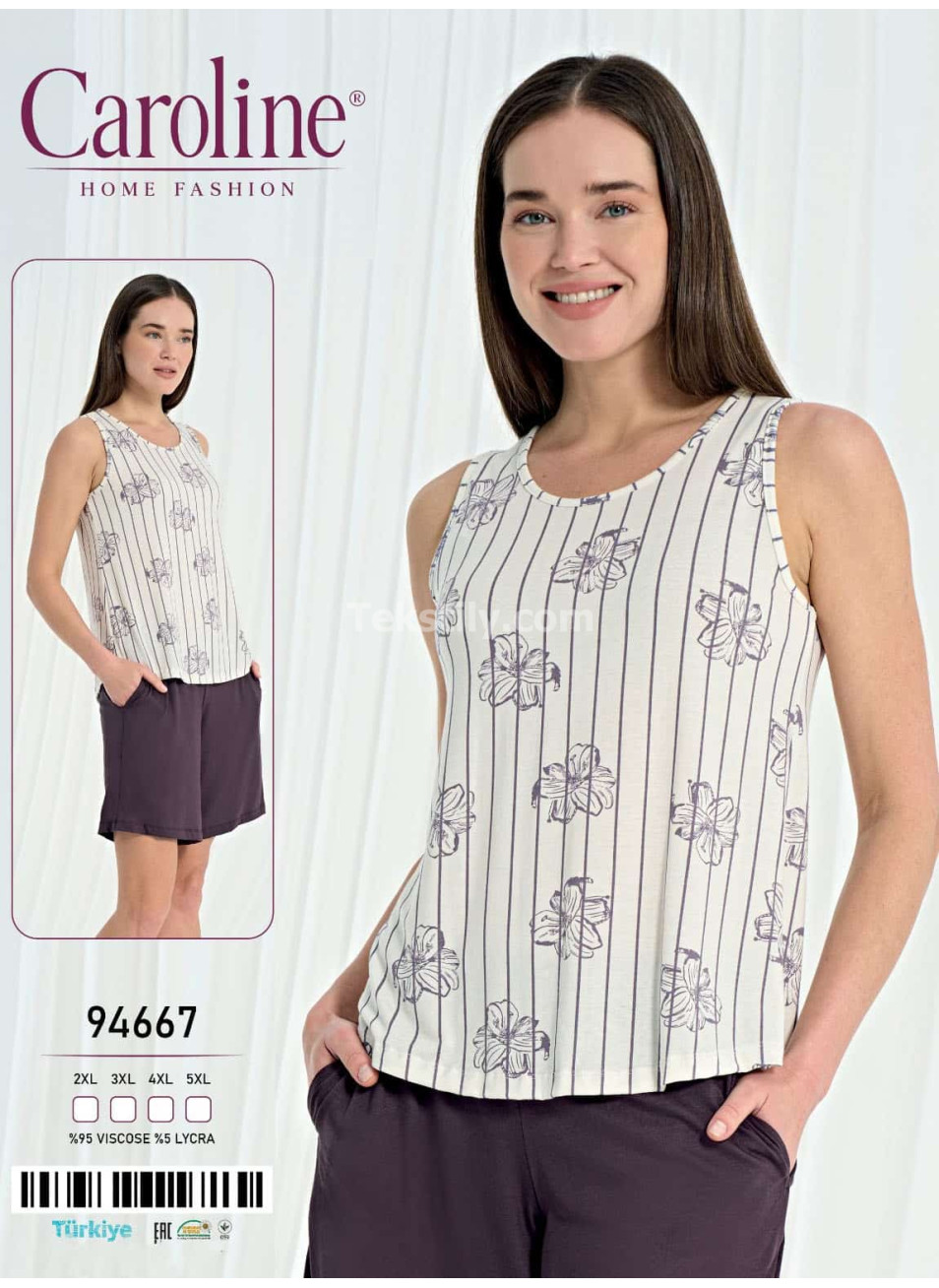 Женский Комплект с Шортами Caroline (2XL+3XL+4XL+5XL)