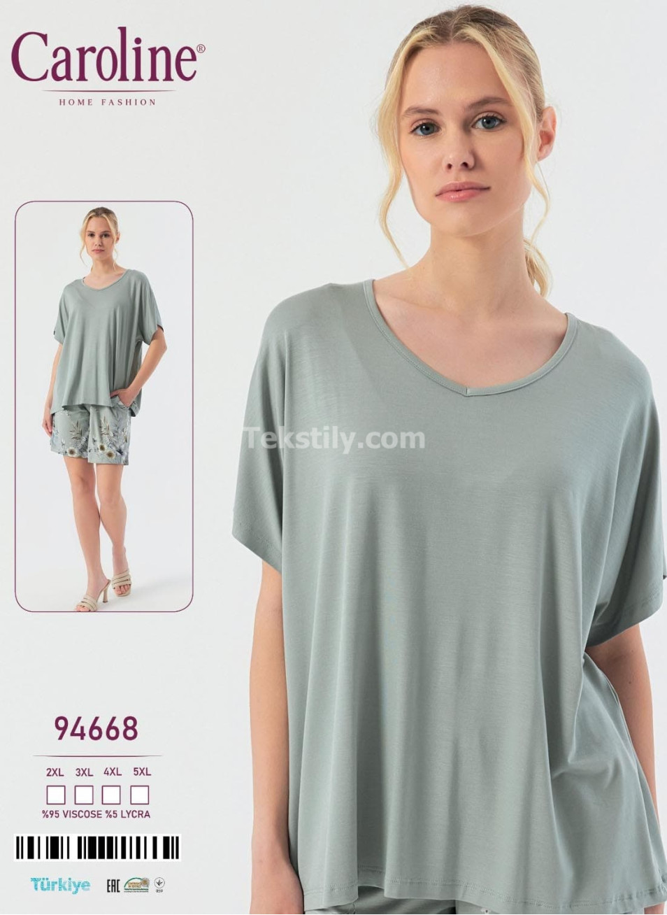 Женский Комплект с Шортами Caroline (2XL+3XL+4XL+5XL)