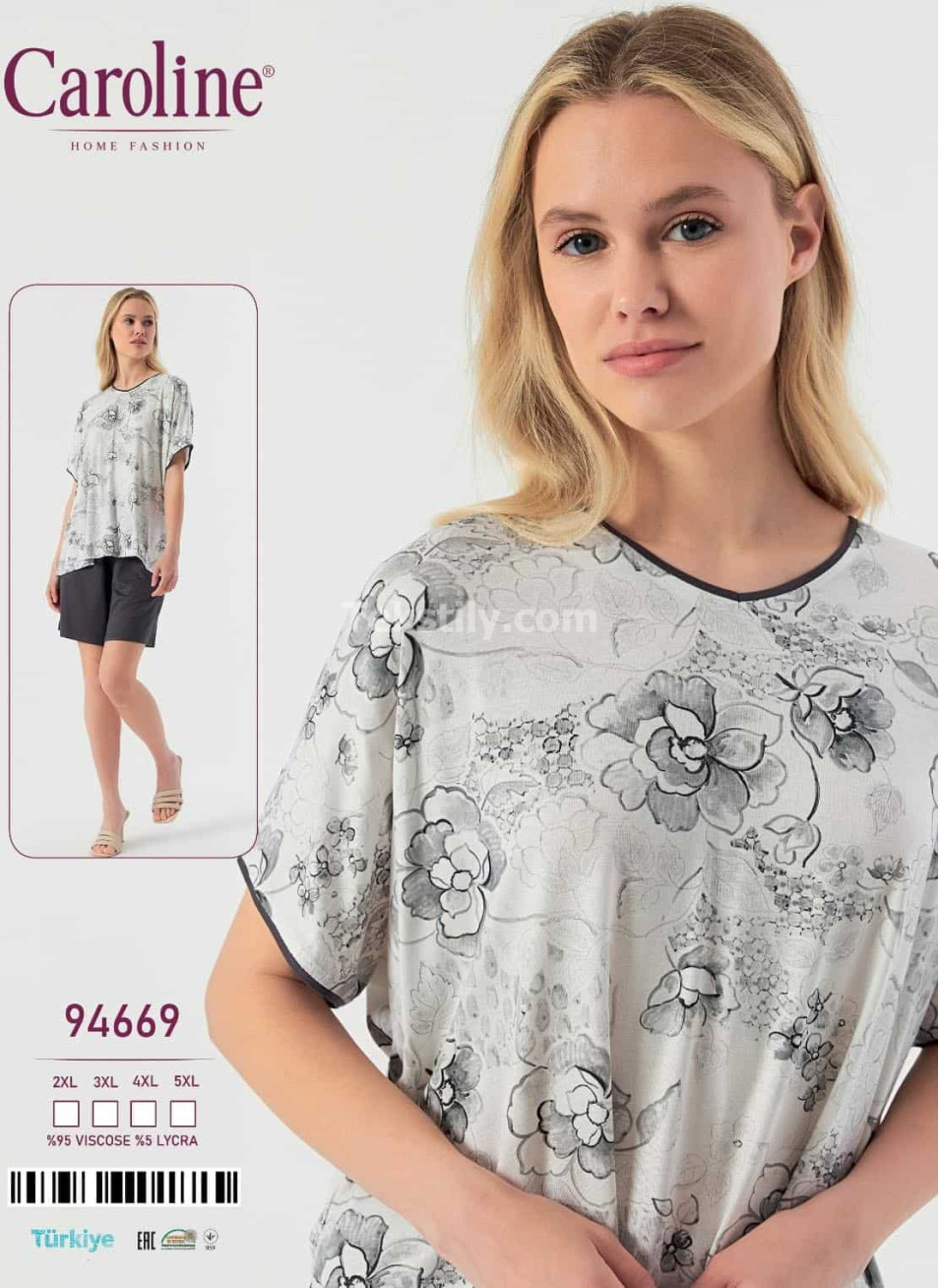 Женский Комплект с Шортами Caroline (2XL+3XL+4XL+5XL)