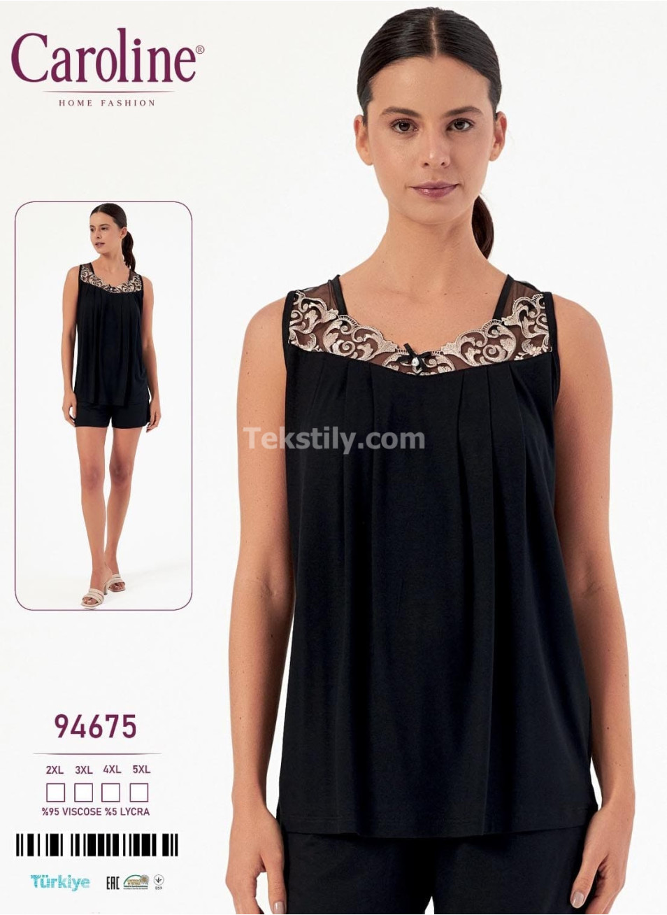 Женский Комплект с Шортами Caroline (2XL+3XL+4XL+5XL)