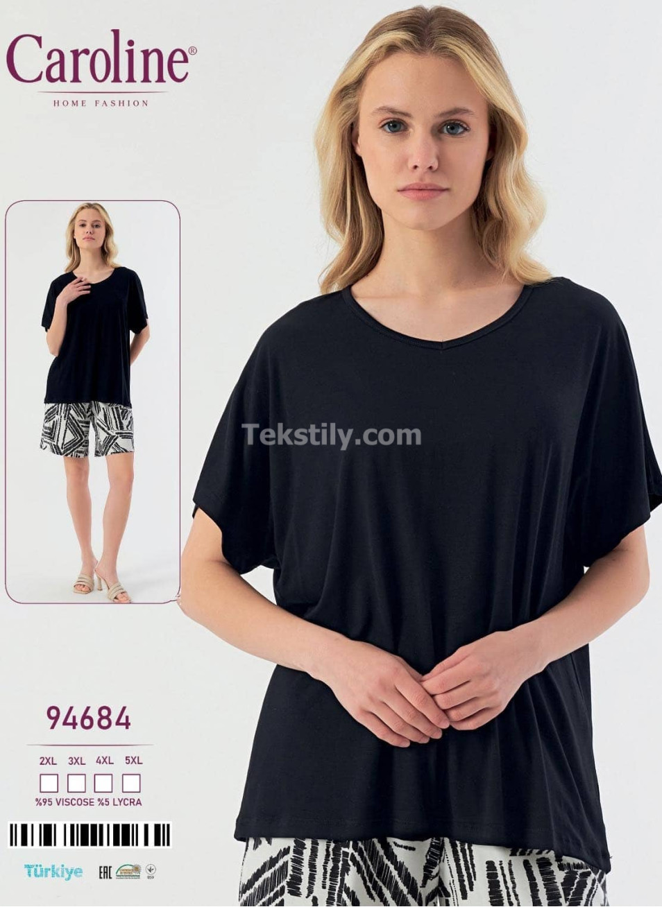 Женский Комплект с Шортами Caroline (2XL+3XL+4XL+5XL)