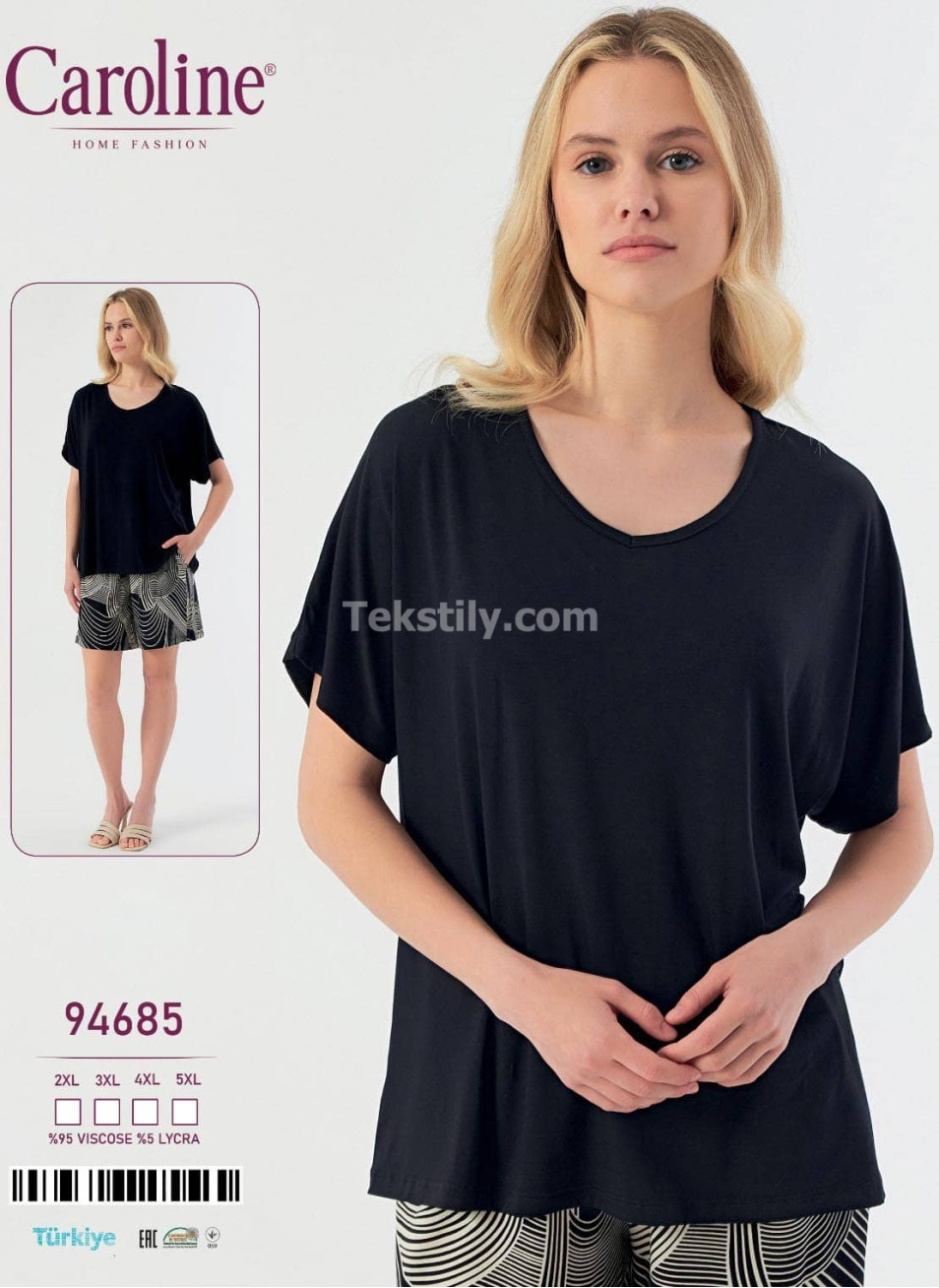 Женский Комплект с Шортами Caroline (2XL+3XL+4XL+5XL)