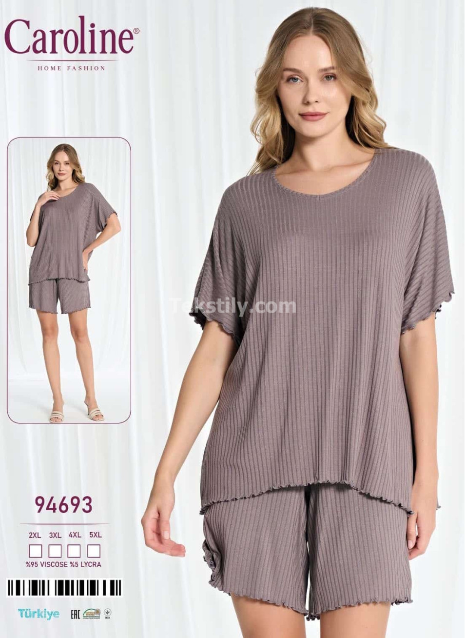 Женский Комплект с Шортами Caroline (2XL+3XL+4XL+5XL)