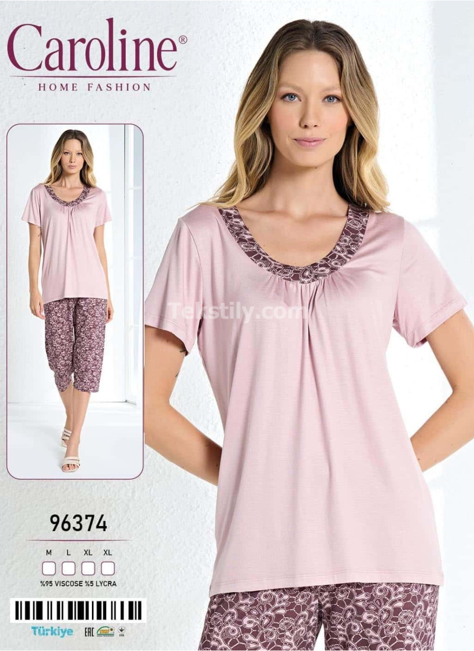 Пижама Женская Комплект с Капри Caroline (M+L+XL+XL)