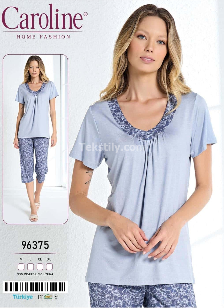 Пижама Женская Комплект с Капри Caroline (M+L+XL+XL)