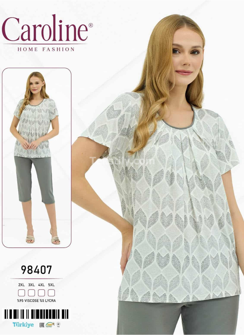 Женский Комплект с Капри Caroline (2XL+3XL+4XL+5XL)